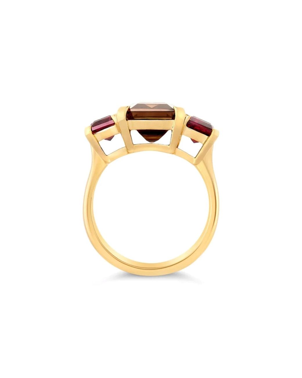 Dinny Hall Pink Trinny Trilogy Smokey Quartz & Rhodolite Ring