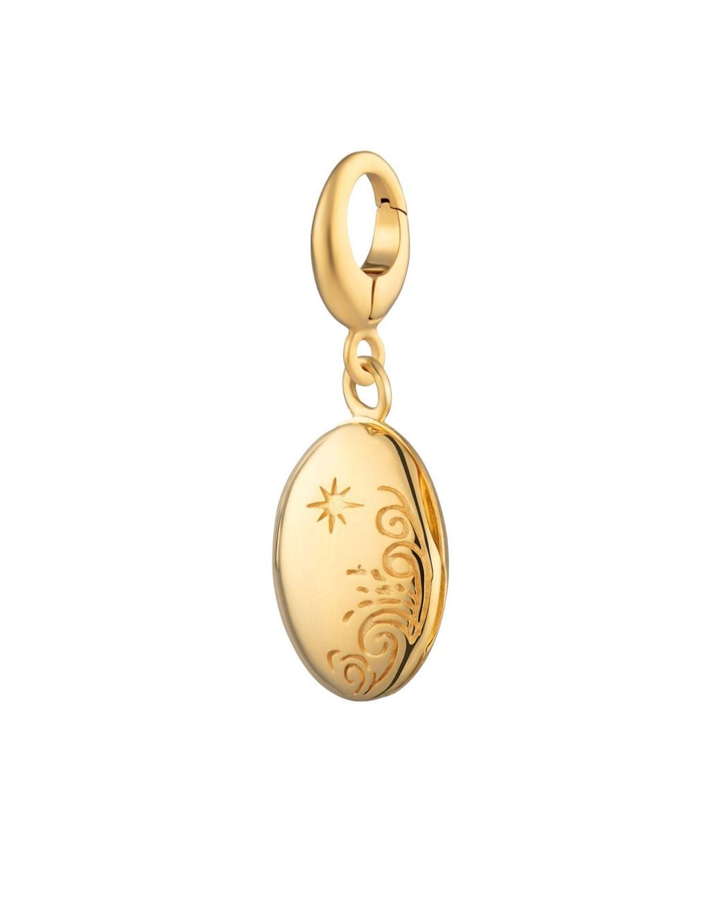Lily Charmed Metallic Plated Tiny Celestial Locket Charm