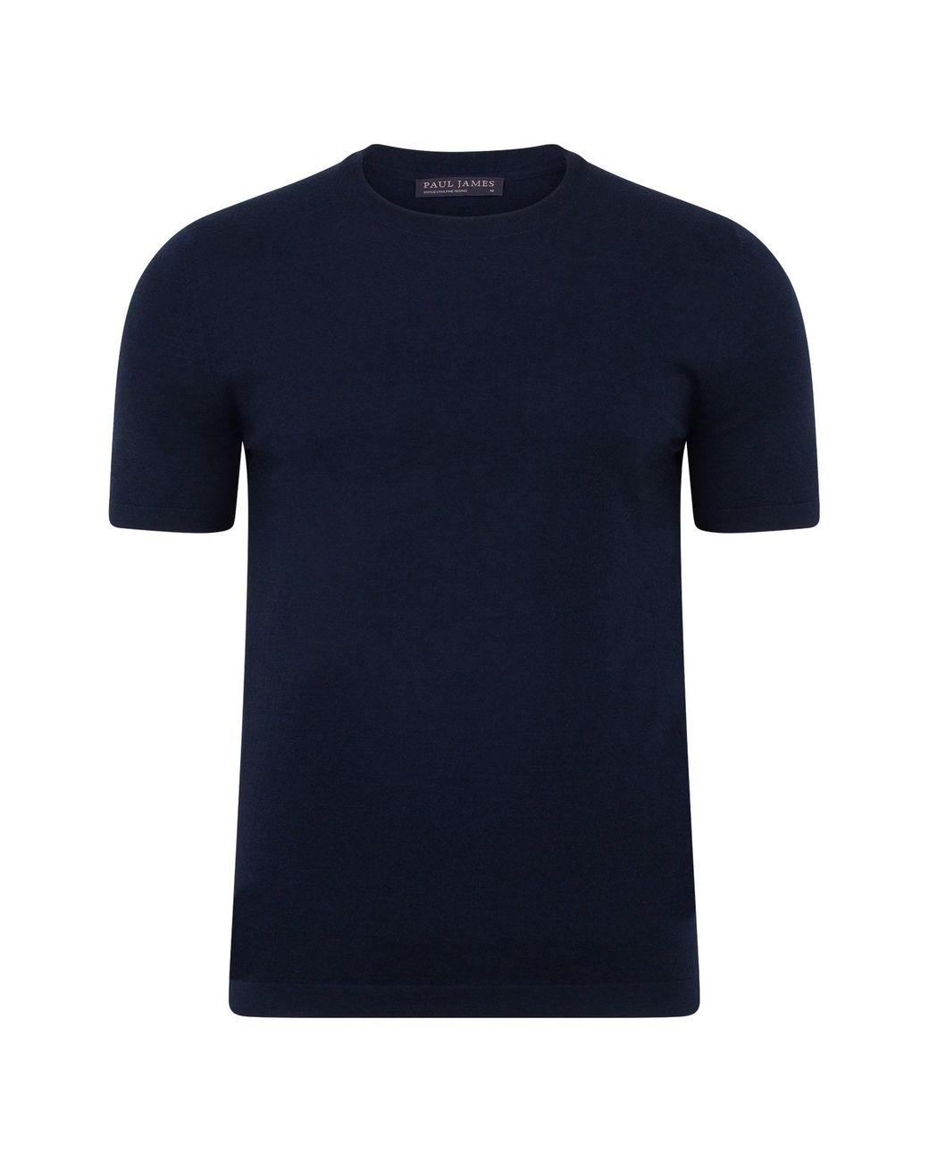 Paul James Knitwear Blue Superfine Merino Wool Ilario Knitted T-Shirt for men