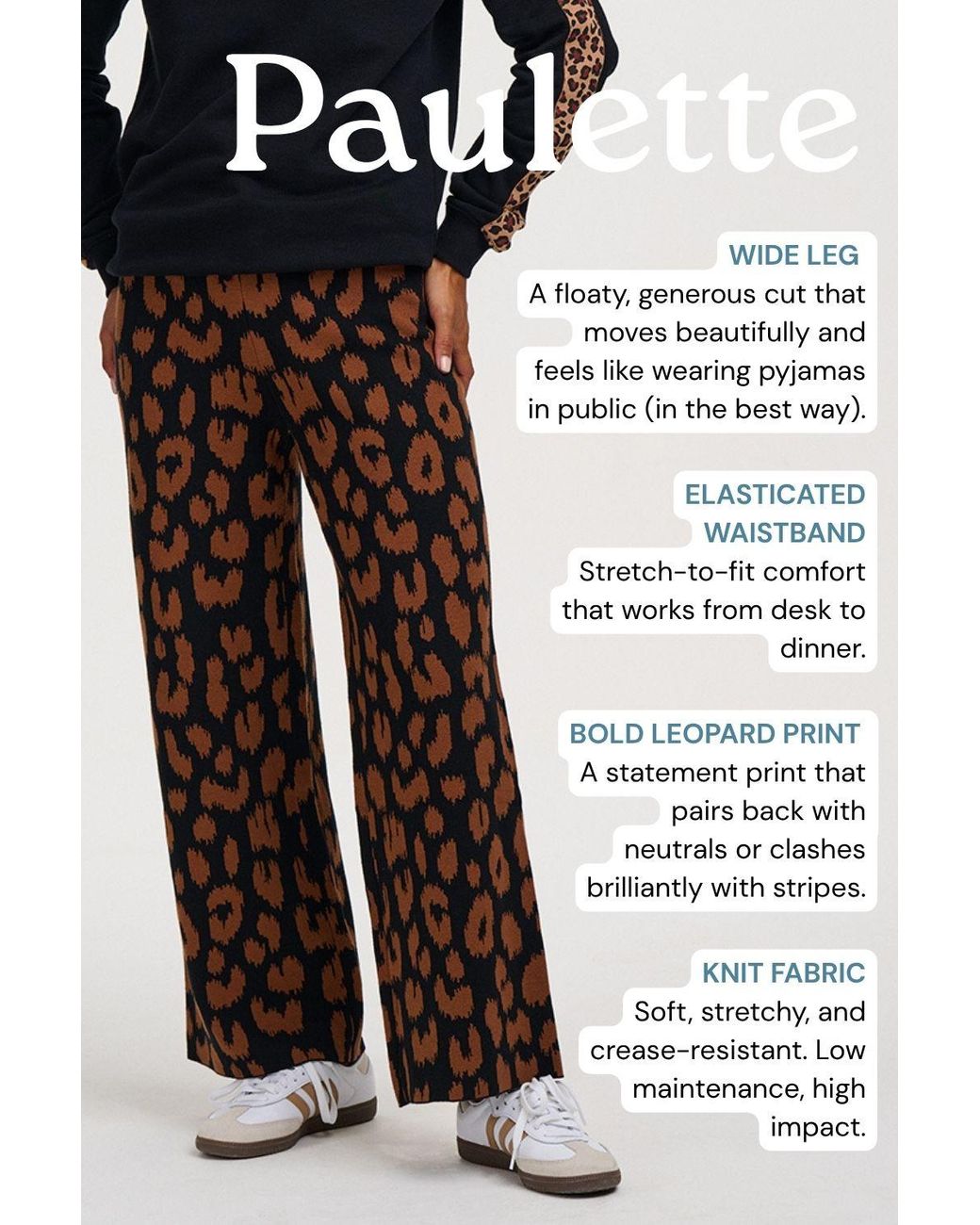 Sugarhill Brown Paulette Knitted Trousers Leopard