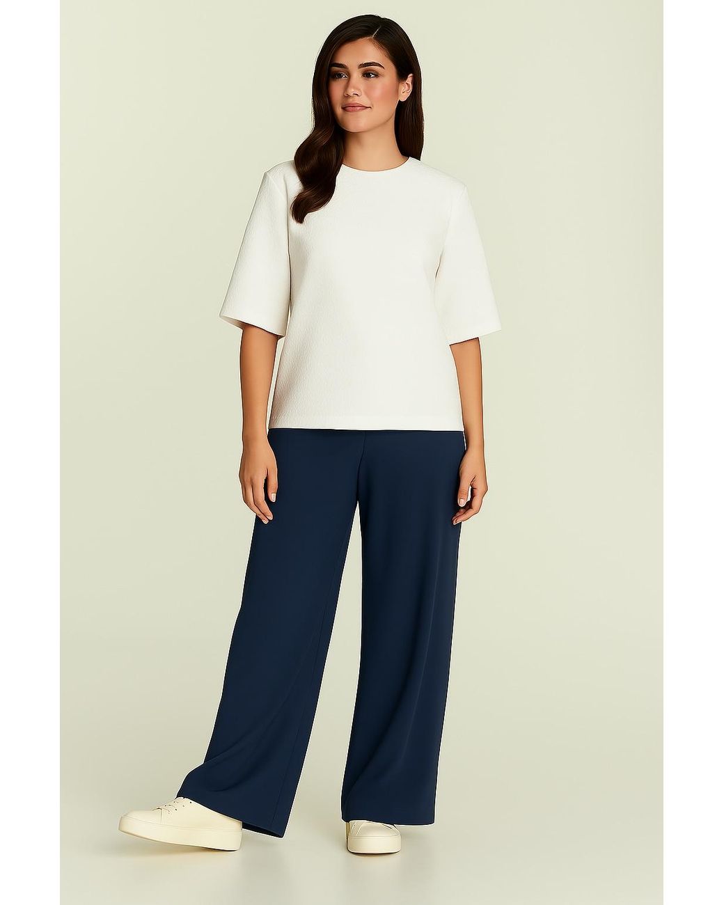 Conquista White Oversized Mercerized Cotton T-Shirt With Elbow-Length Sleeves