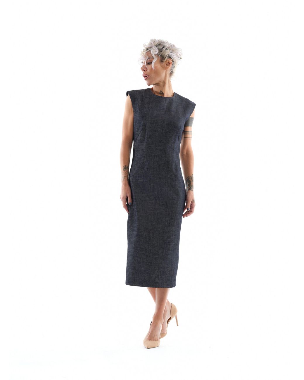 Clothes by Locker Room Black Denim Cutout Midi Dress