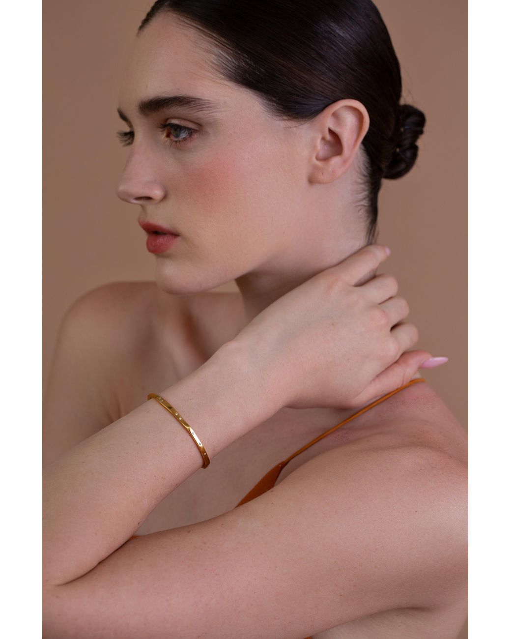 Zynnia Collective Metallic Studded Slim Cuff