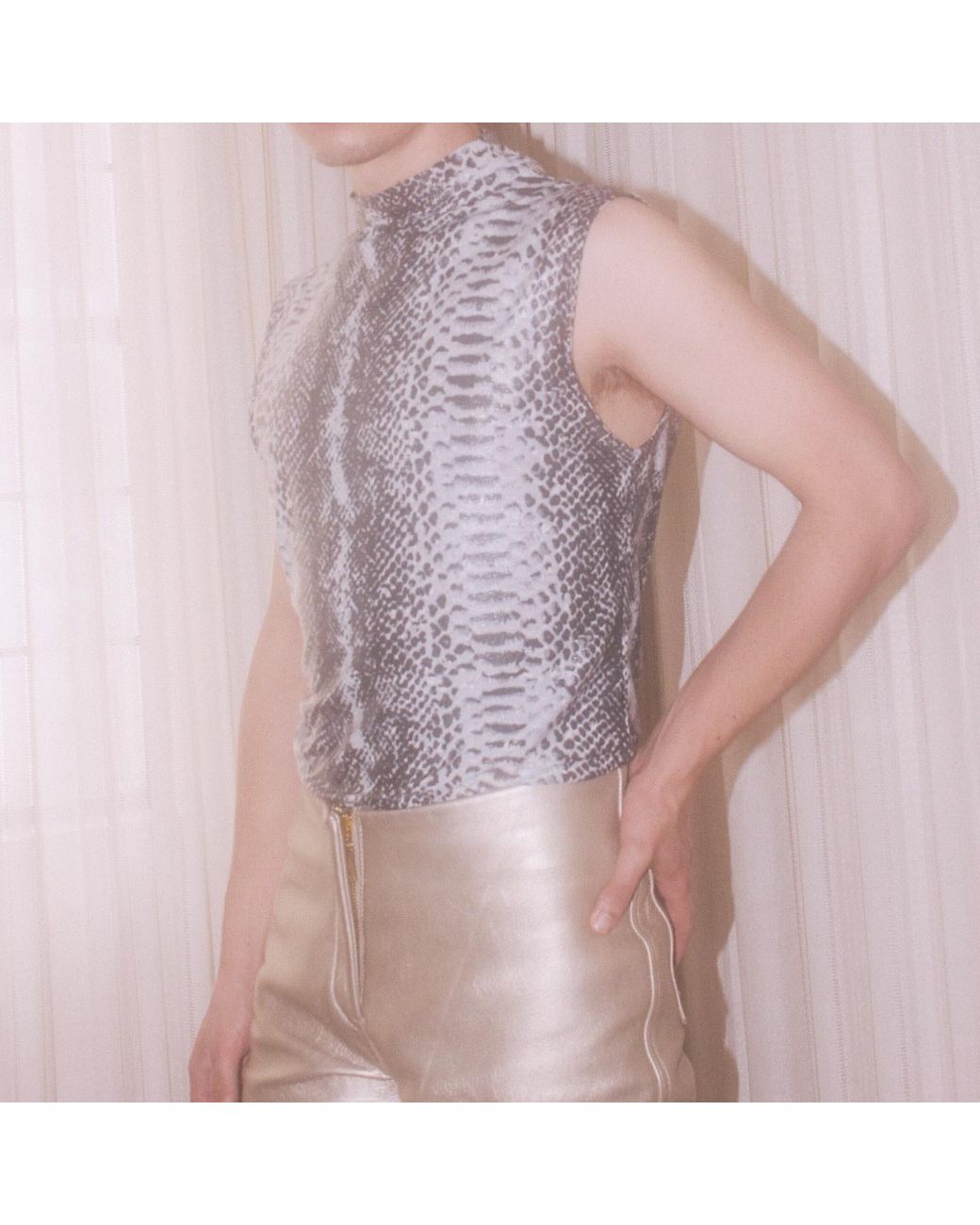 Paloma Lira Gray Python Top for men