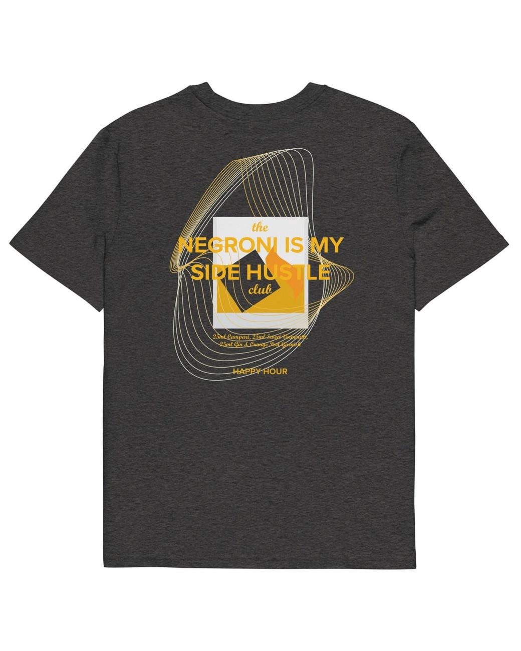 Anchor and Crew Black Heather Negroni Is My Side Hustle Club Organic Cotton T-Shirt