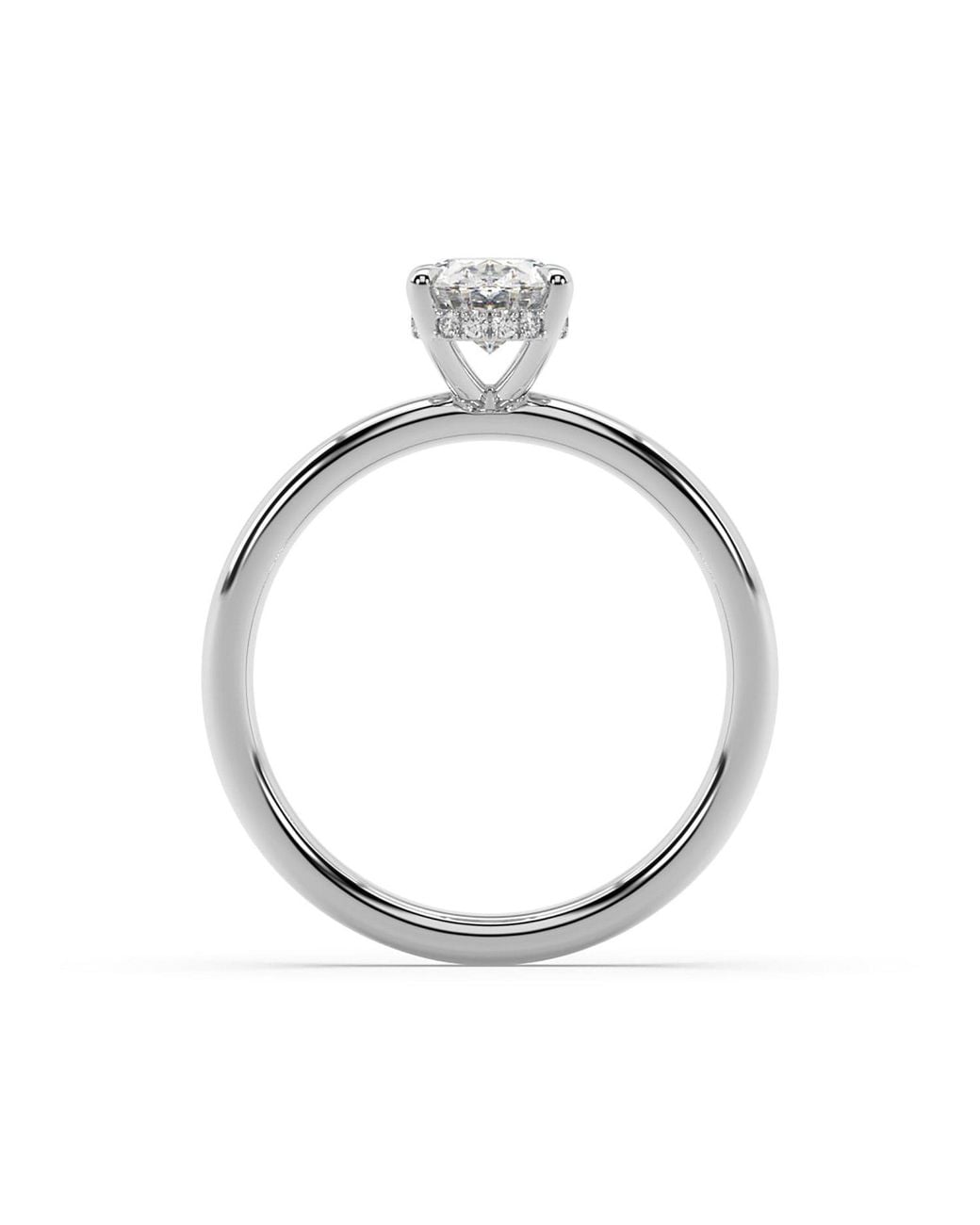 Artisan White 14K Oval Lab-Grown Diamond Solitaire Ring