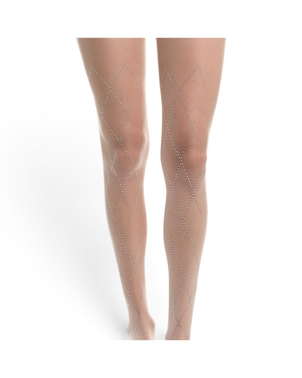 HIGH HEEL JUNGLE by KATHRYN EISMAN Natural Richie Diamond Crystal Tights