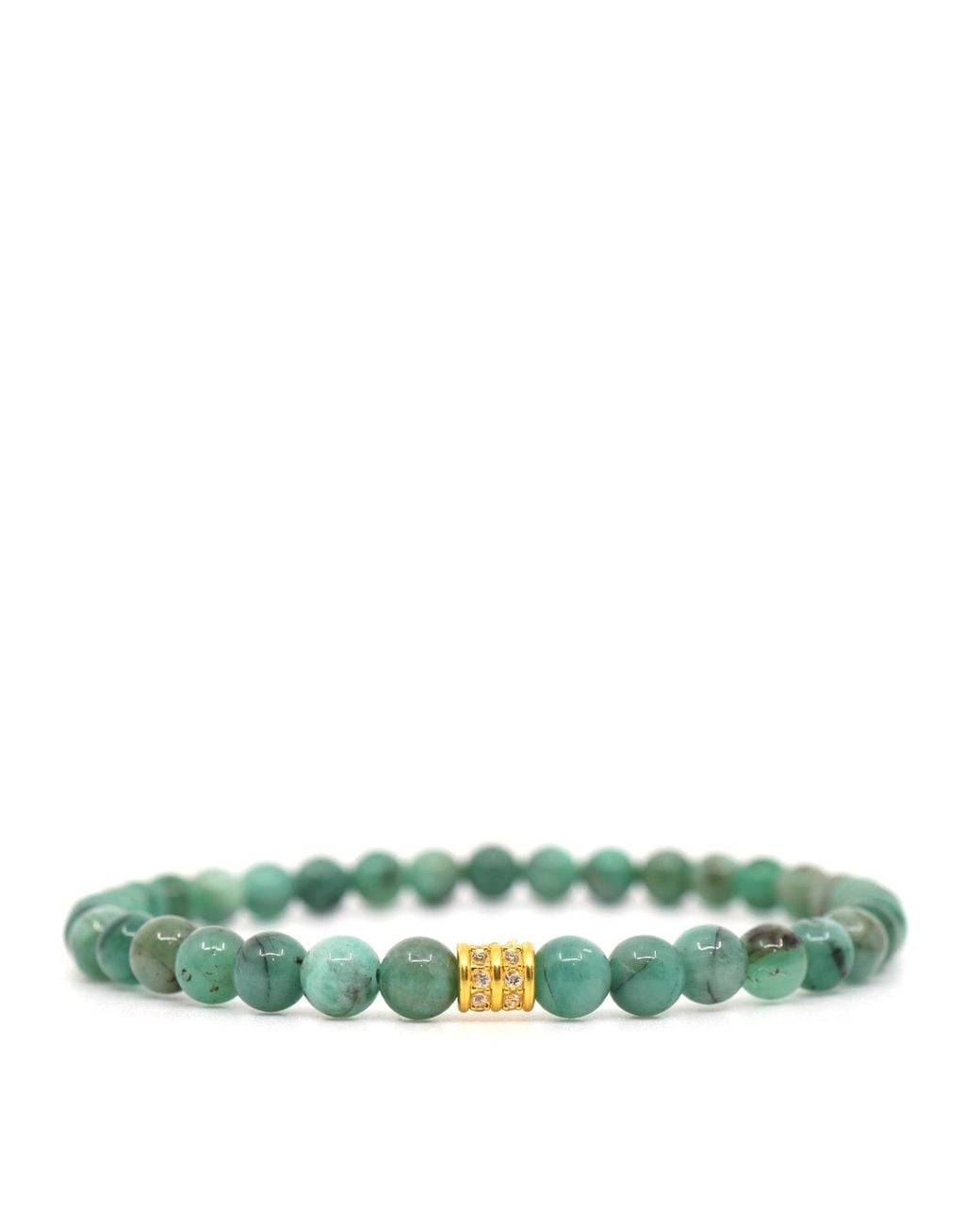Shar Oke Green Emerald & Solid Pure Bracelet for men