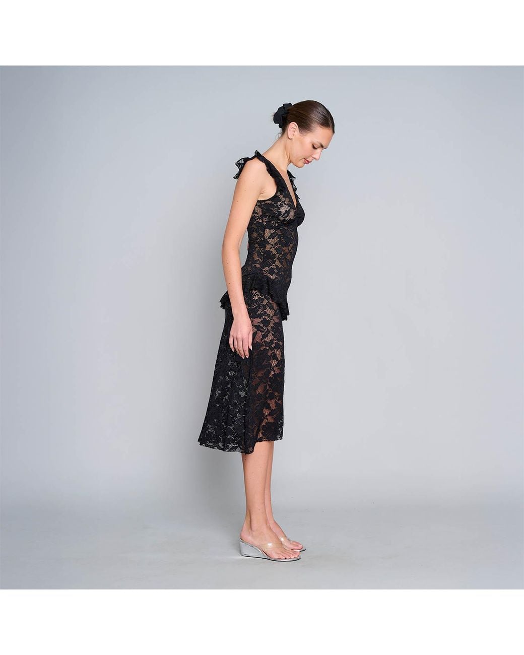 Love and Nostalgia Black Summer Love Lace Midi Dress