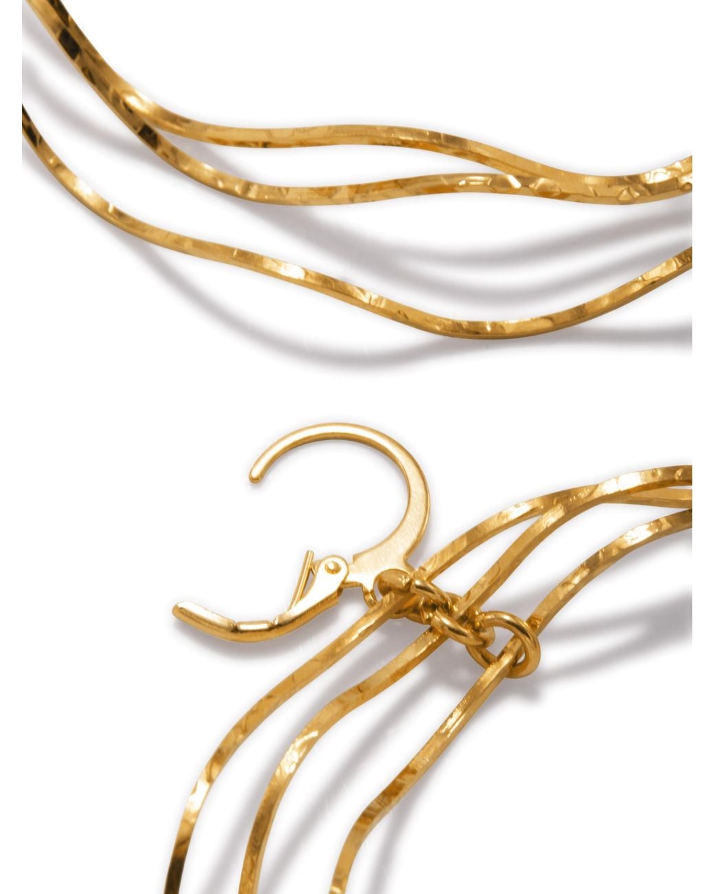 Jaredjamin Metallic Triple Wavy Halo Hoop Earrings