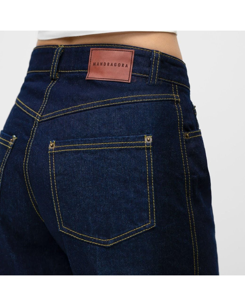 Mandragora Blue Wide Leg Jeans Arney Dark