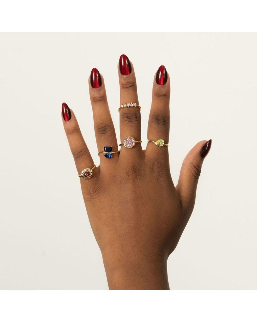 Belinda Jewelz Red Ruby Wavy Toi Et Moi Birthstone Ring
