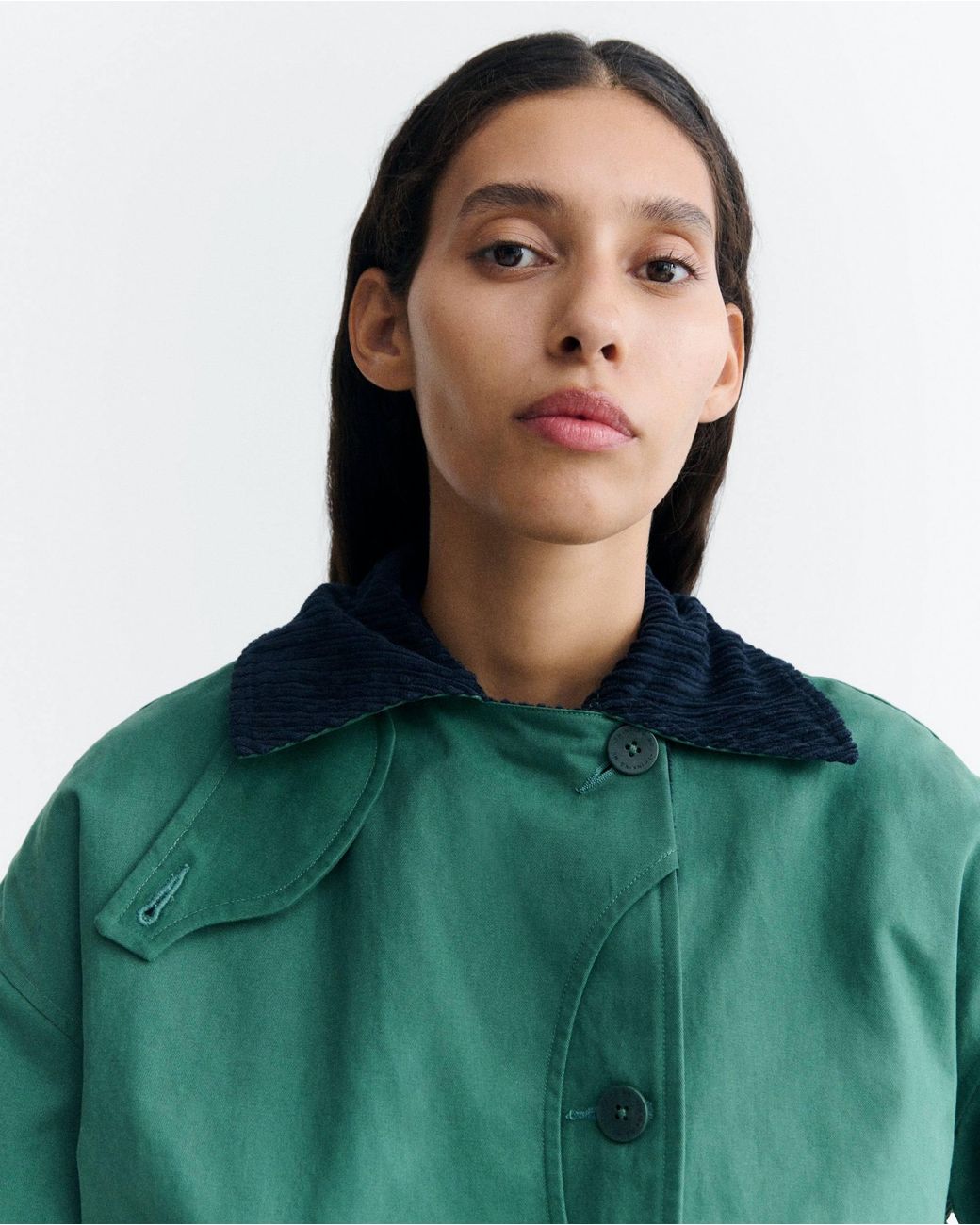Thinking Mu Green Norma Oversized Quilted Jacket