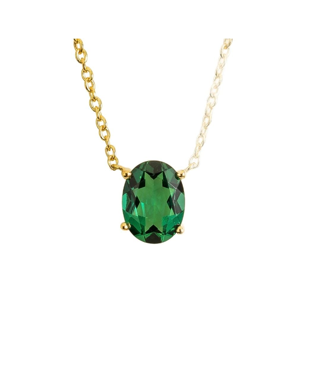 Juvetti Green Ovo Necklace Set With Emerald