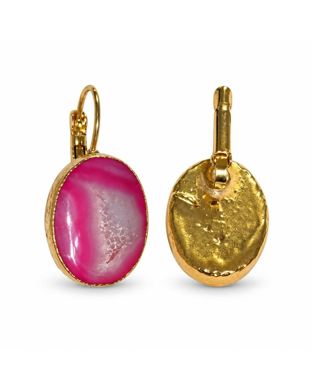By Ozge Pink Radiant Energy Druzy Agate-Plated Drop Earrings