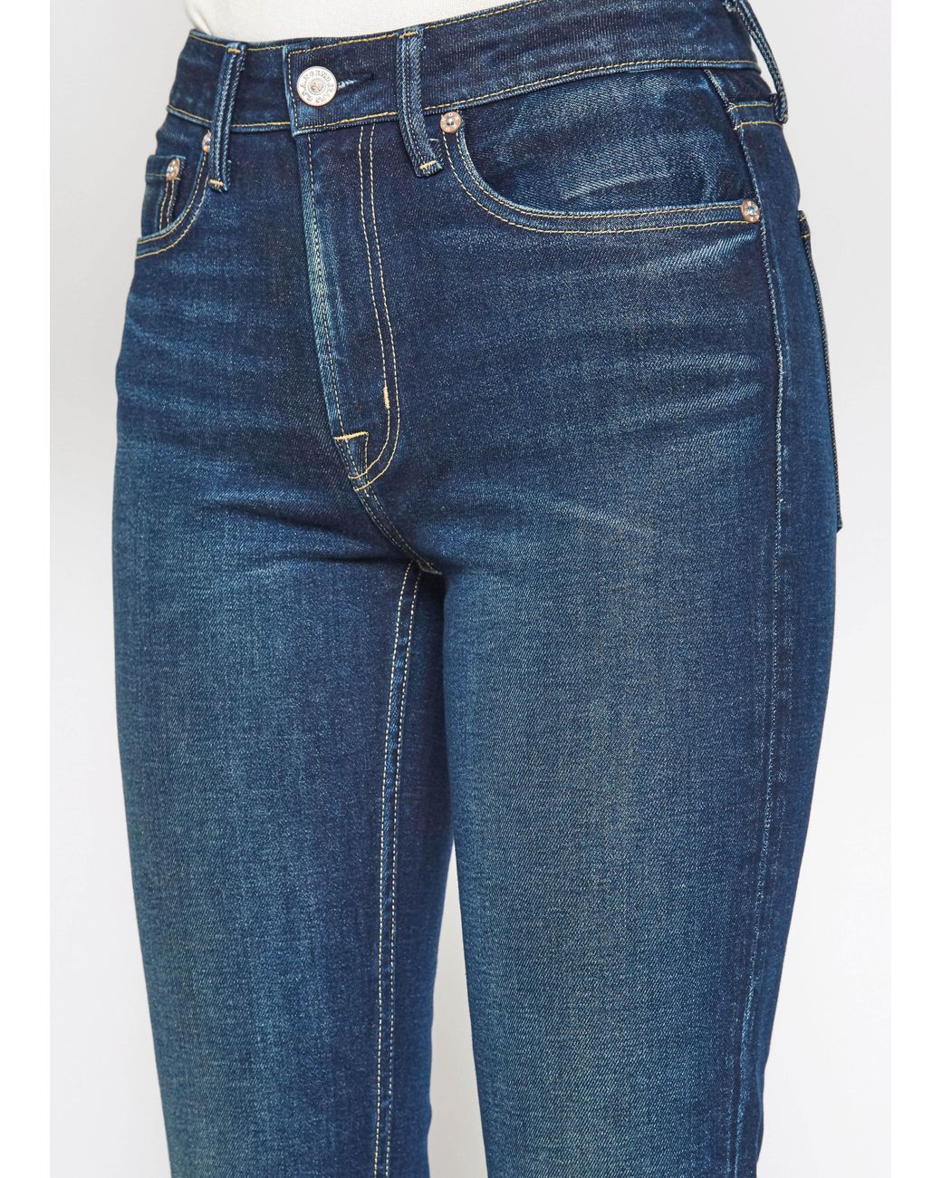 NOEND Blue Farrah Mid Rise Kick Flare