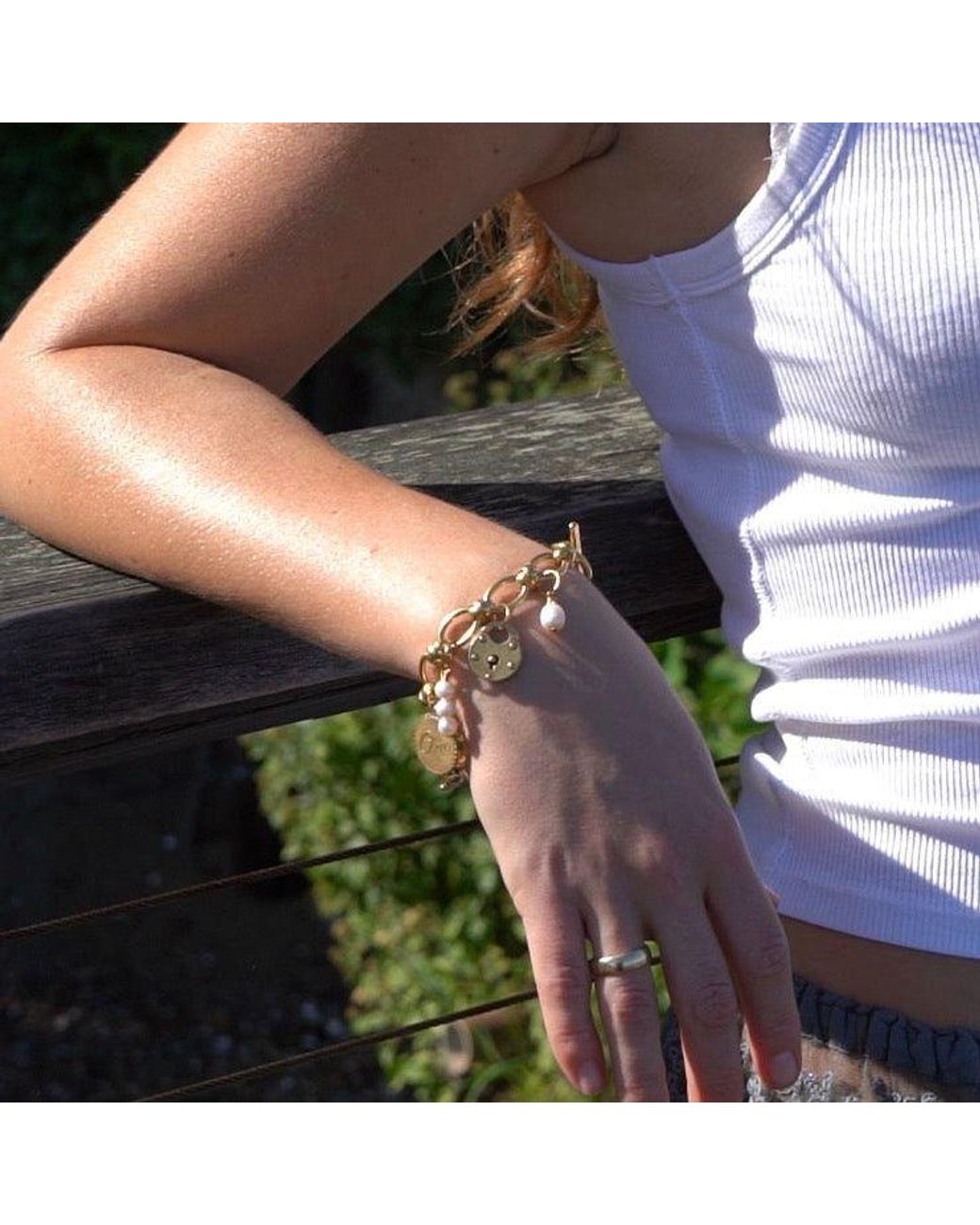 Sccollection Metallic Lola & Pearl Cheetah Charm Bracelet