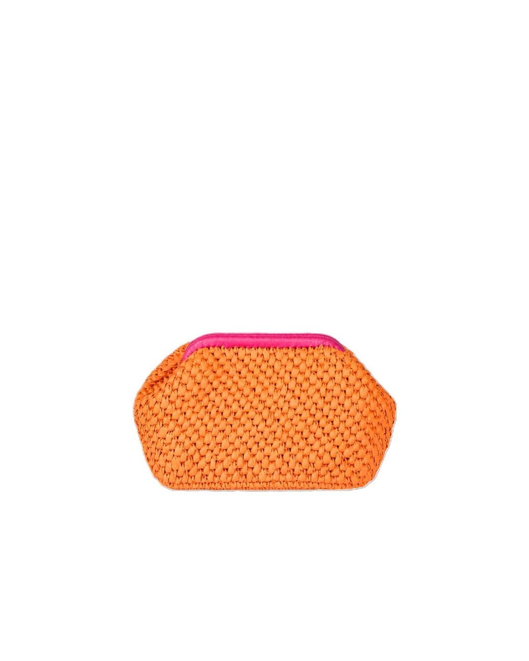 Springmoonatelier Orange Summer Love Handcrafted Raffia Yarn Bag