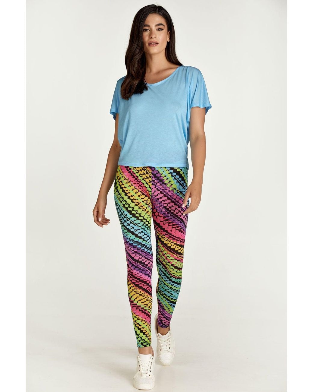 Conquista Lilac Multi-Coloured Print Leggings