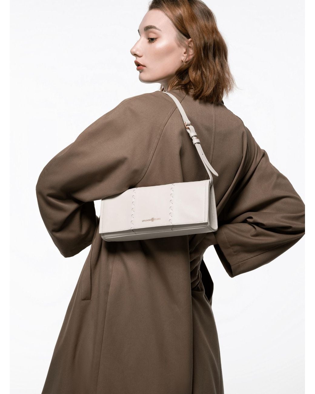 Orange Cube Natural Mosaic Shoulder Bag