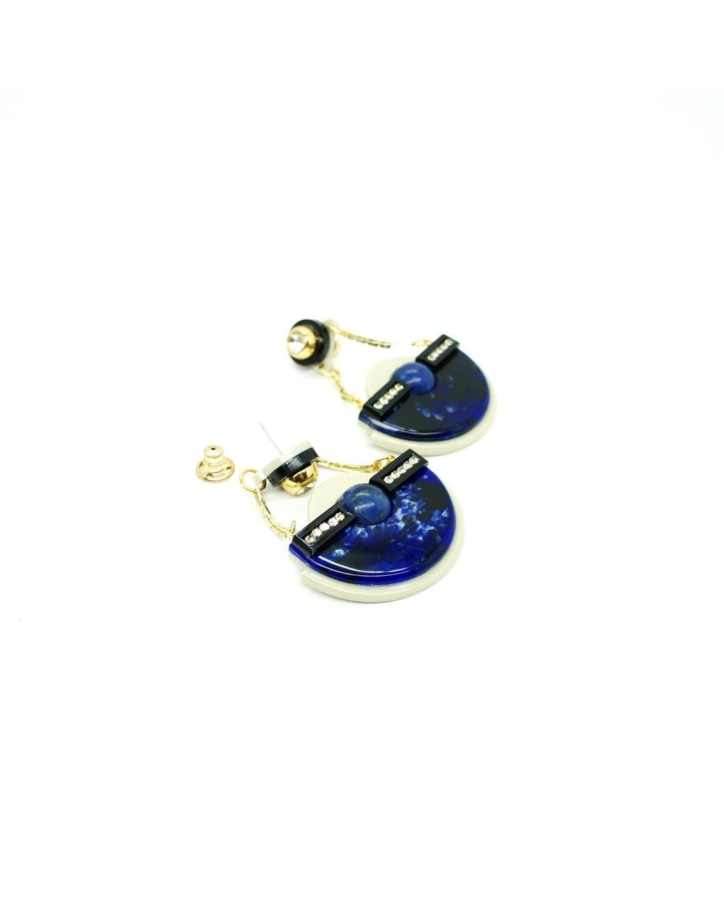 Gissa Bicalho Blue Handmade Acrylic Earring Pendant Nebula