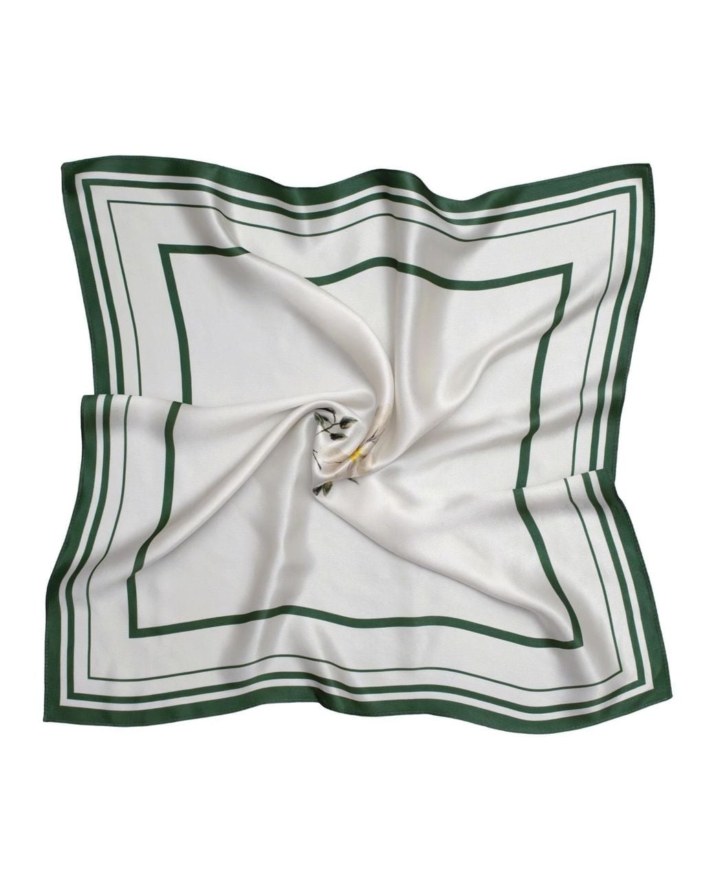 RainSisters Metallic Small Minimal Floral Natural Silk Scarf