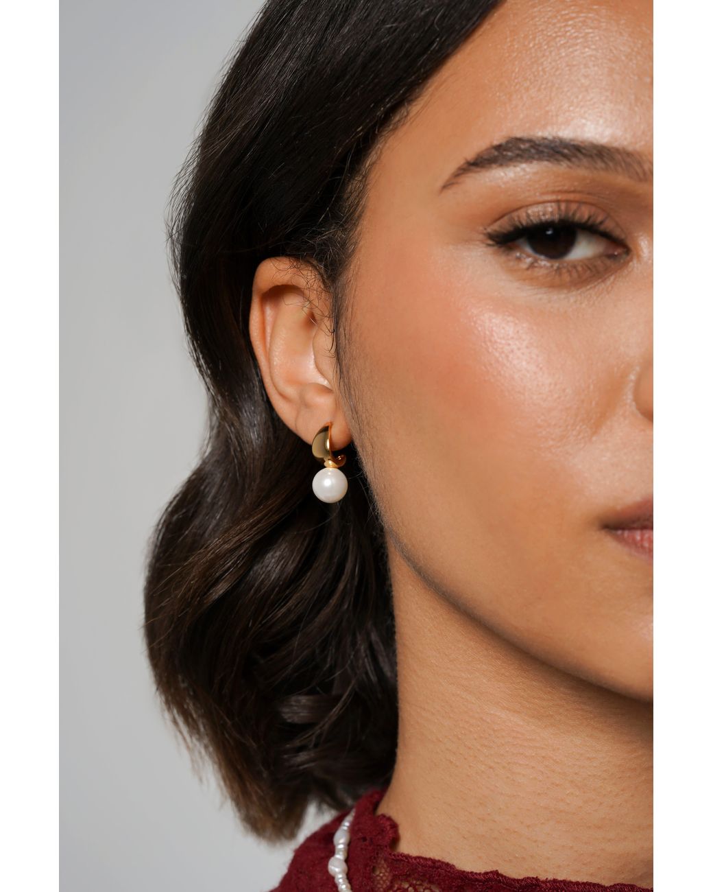 Zynnia Collective Metallic Dew Pearl Drop Earrings