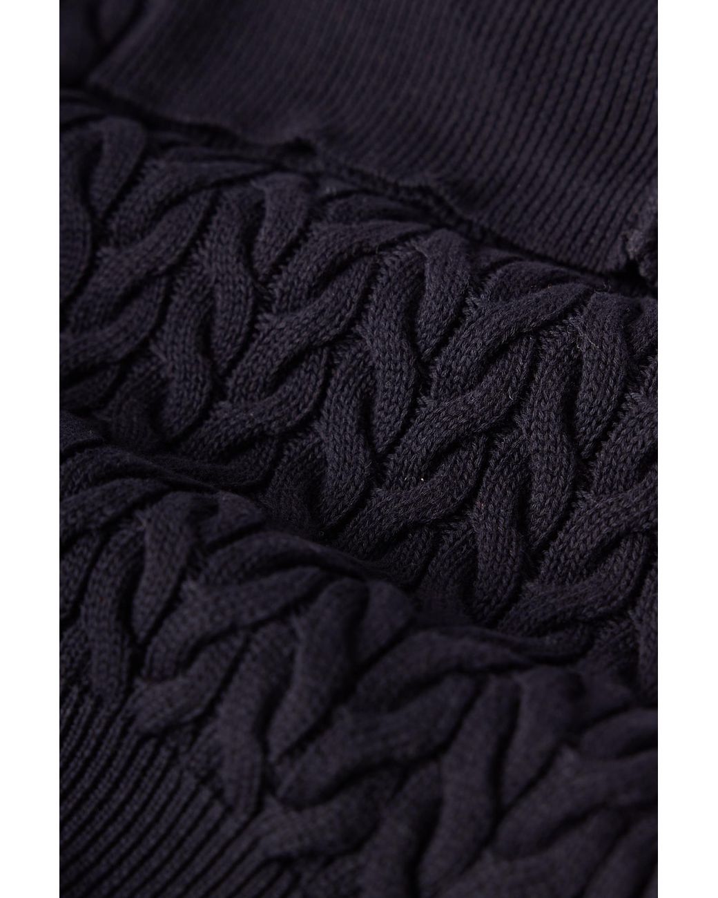 Peraluna Black Scarlett Cable Knit Crop Jumper