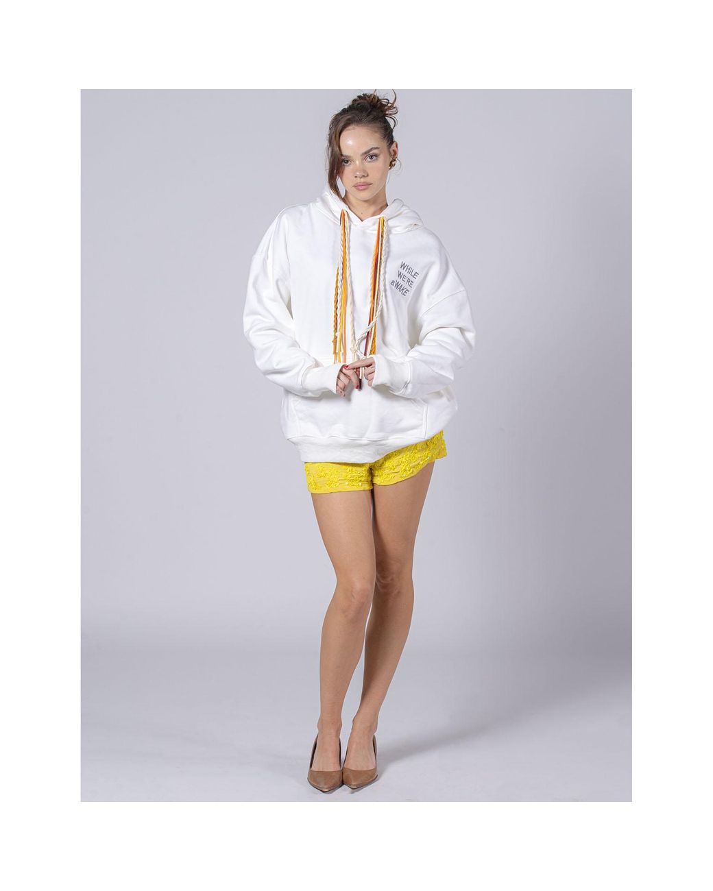 While We're Awake Blue Dark Multi String Hoodie