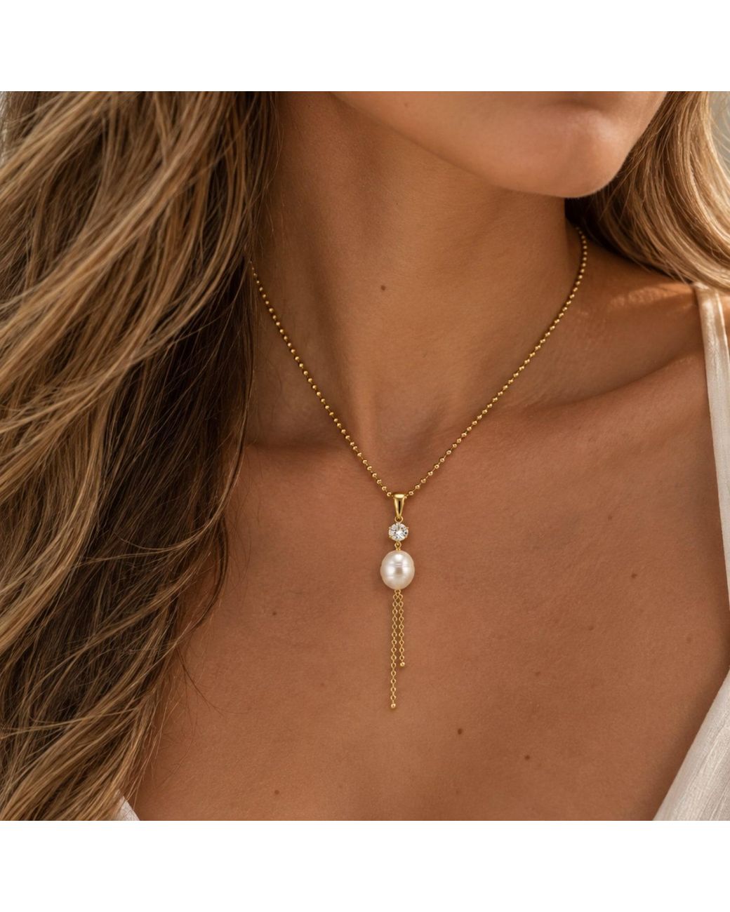 Lalinde Metallic Atlantis Pearl Necklace