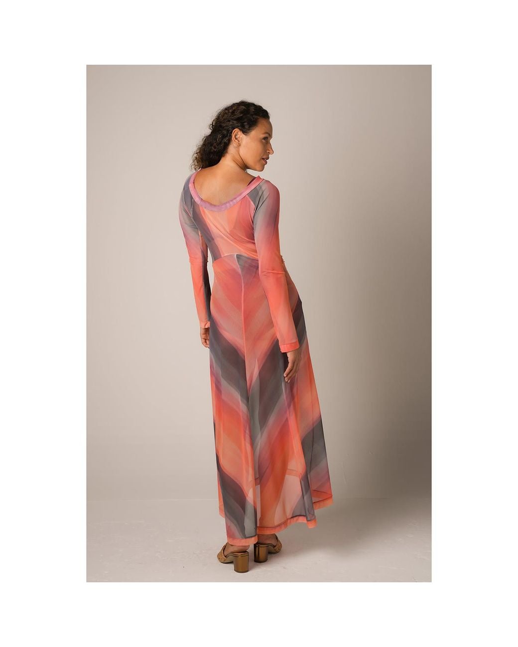 Serotone Swim Red Mesh Long Dress