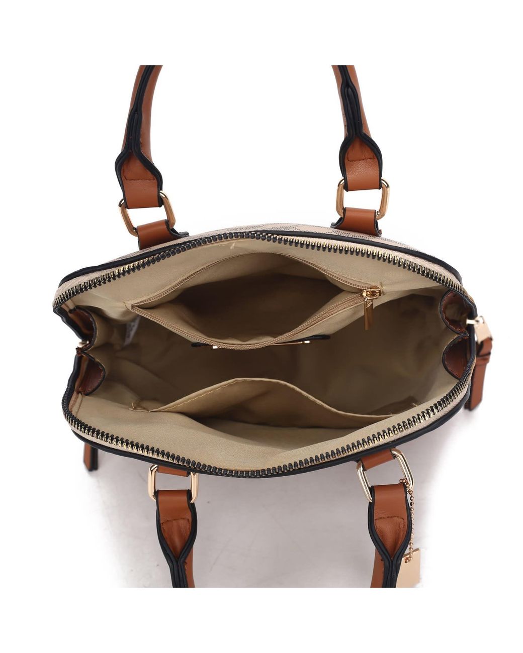Mkf Collection - J'omor Red Marjorie Circular Print Satchel Bag