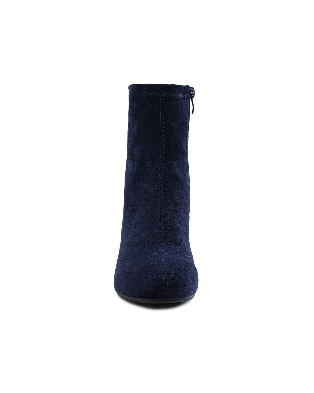 Rag & Co Blue Chena Rhinestones Embellished Block Heel Boots