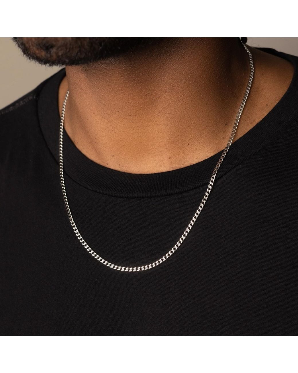 Nialaya Metallic Cuban Link Chain for men
