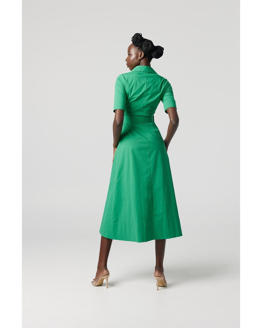 Why Mary Green Shirt Dress Midi
