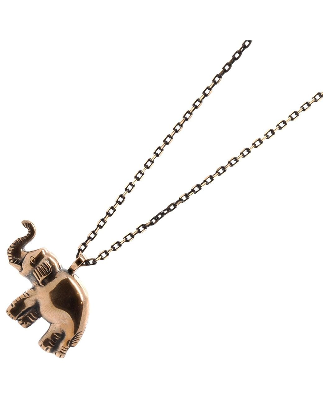 Ebru Jewelry Metallic Symbol Of Luck Elephant Long Chain Necklace