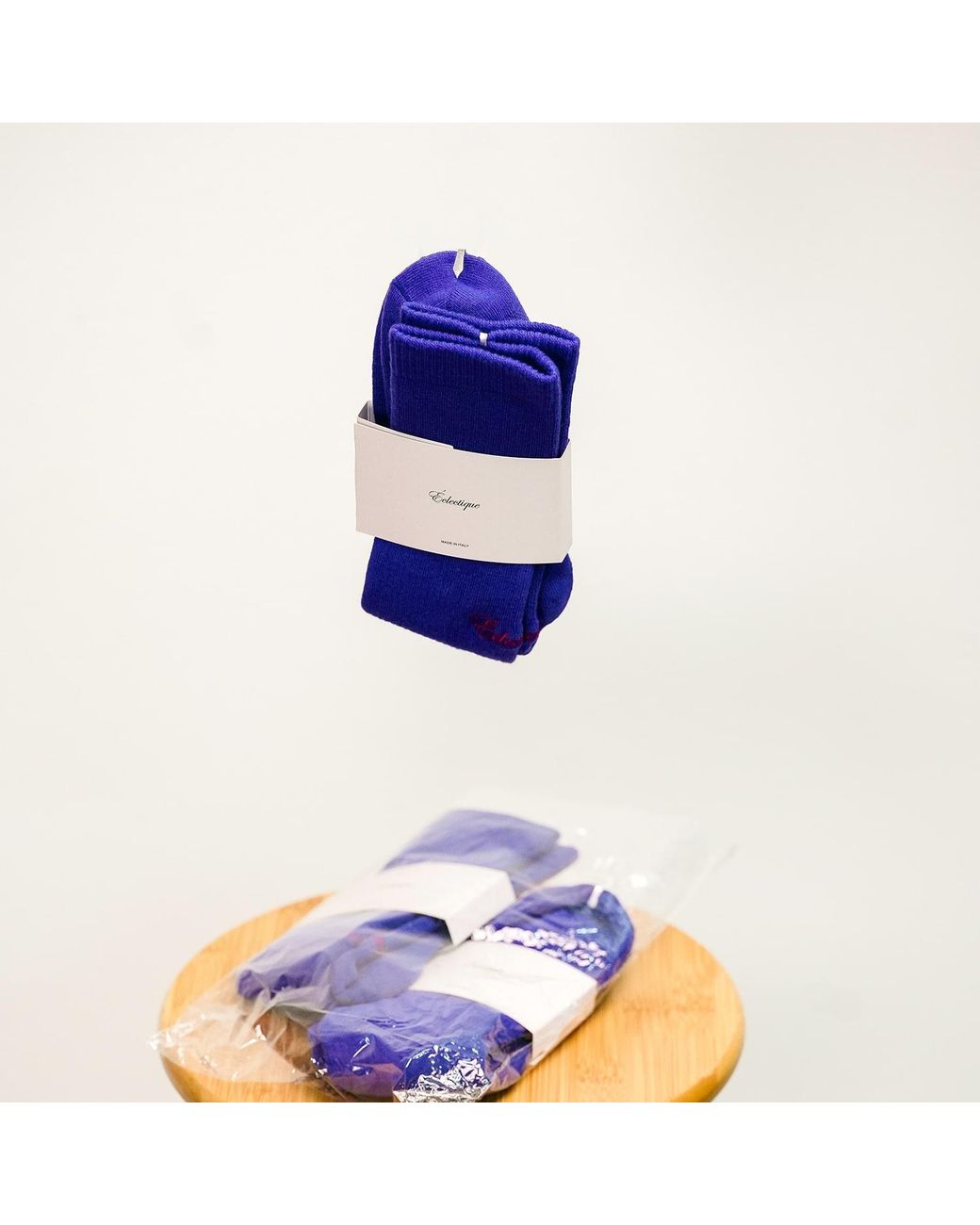 Éclectique Blue Crew Socks for men