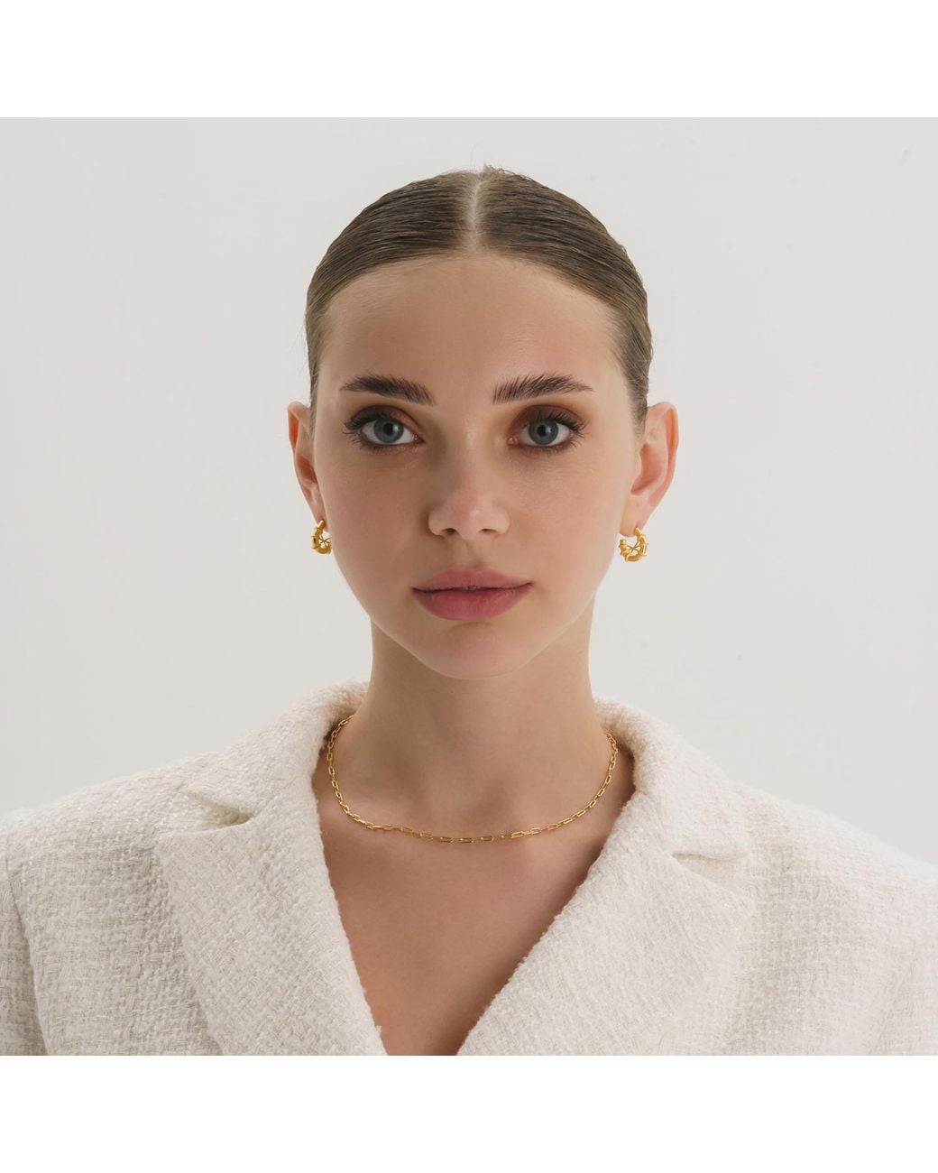 Elk & Bloom Metallic Thin Paperclip Chain Necklace