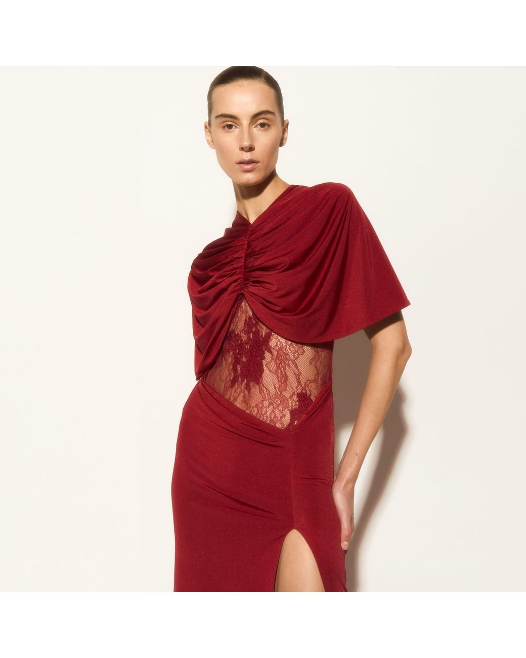 Herfetch Red Maxi Christina Dress-Burgundy
