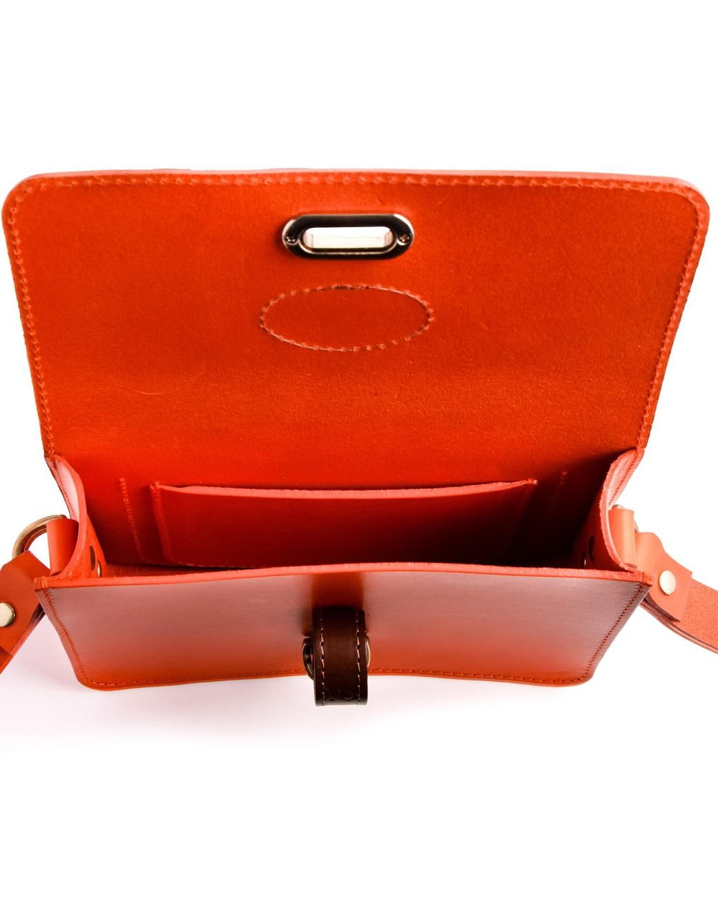 N'damus London Orange Mini Soho Leather Crossbody Bag