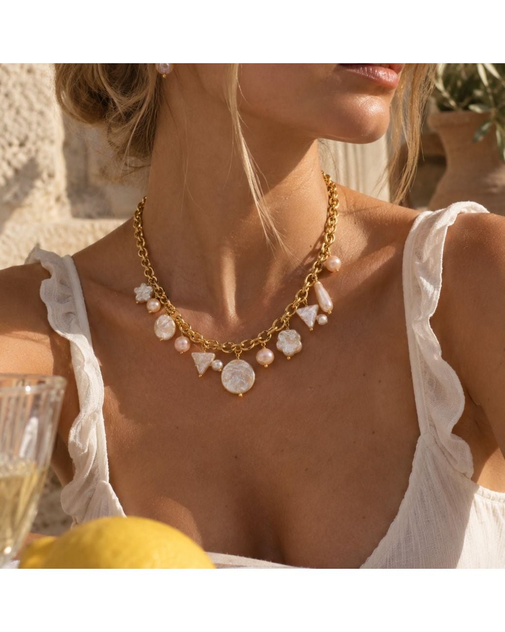 Lalinde Metallic Sunset Baroque Pearl Necklace