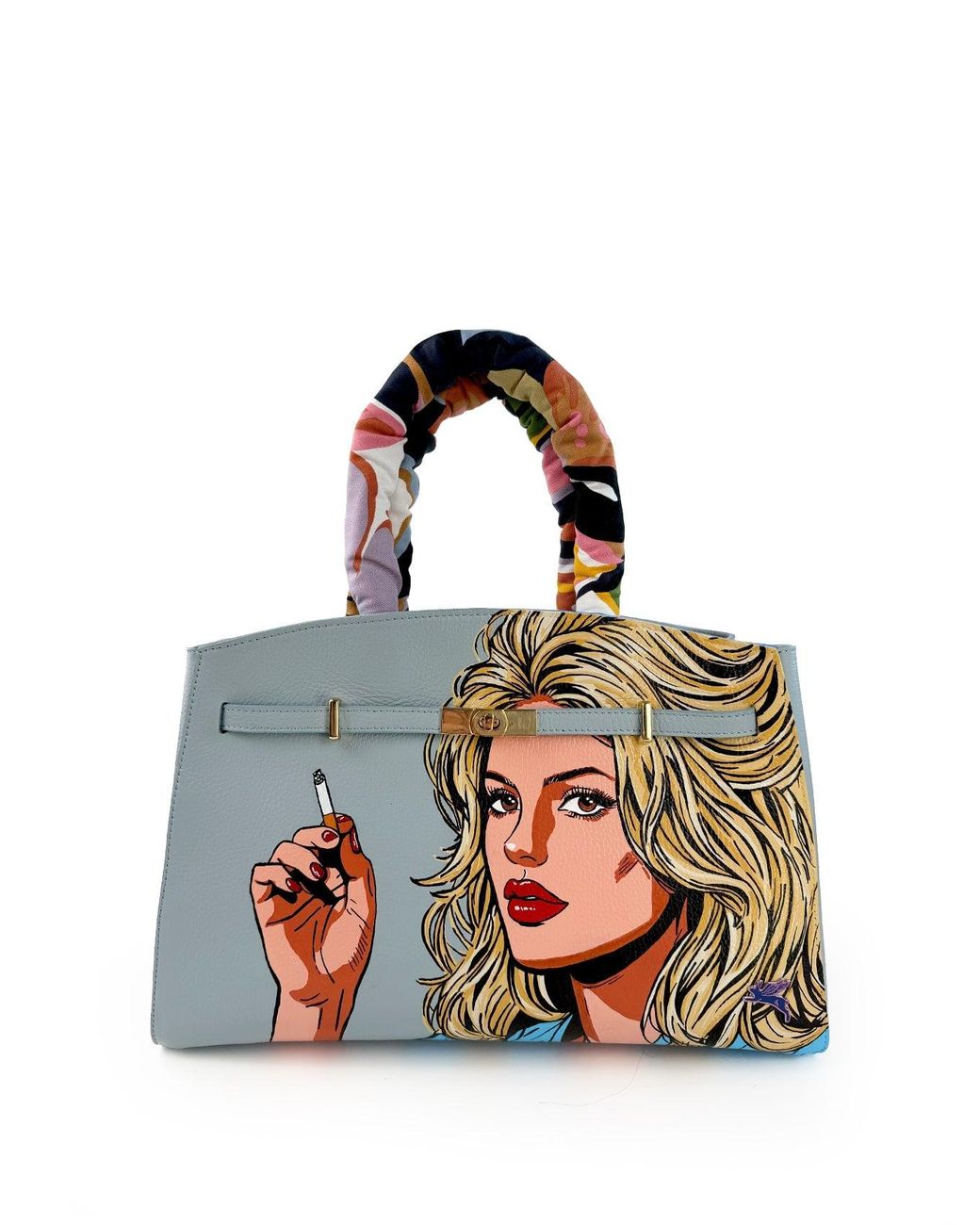 Maison Rubaiyat Blue Gisèle Hand-Painted Leather Tote Bag – Brigitte