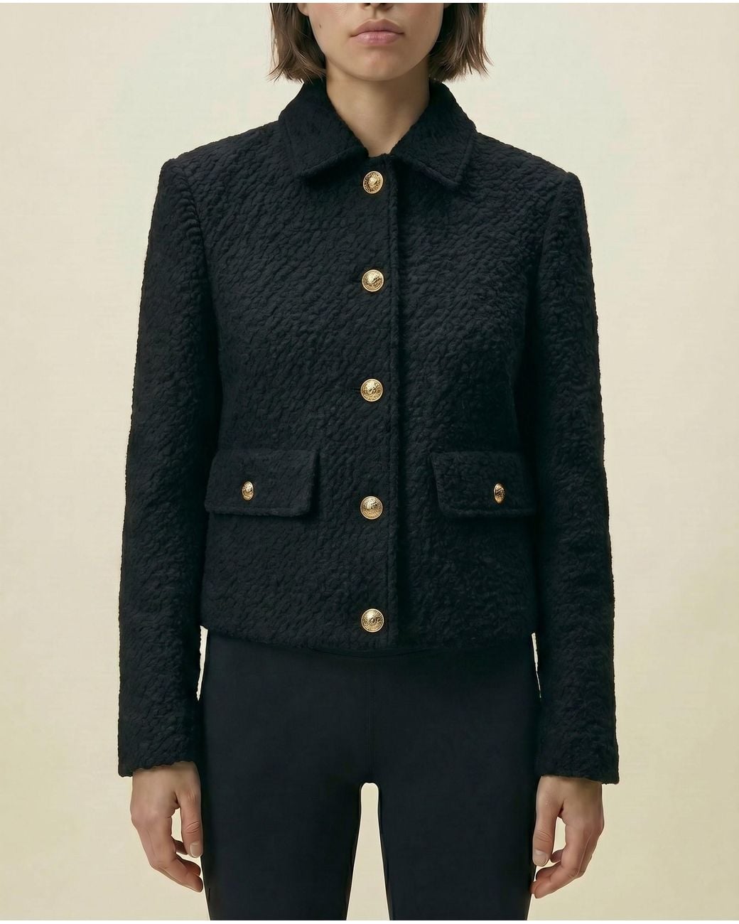 ROAV Black Short Bouclé Jacket