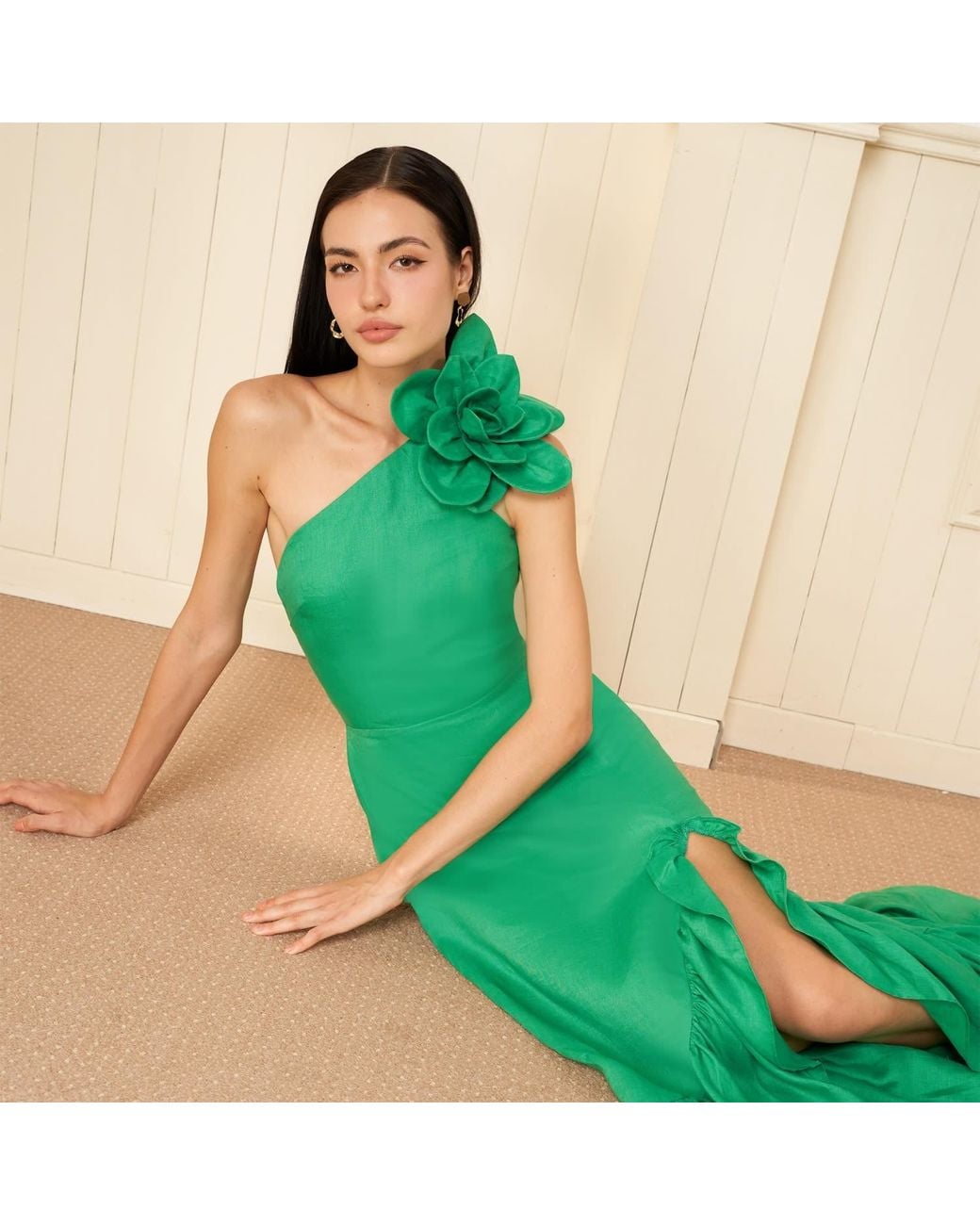 Yumi Kim Green Rocky Linen Dress