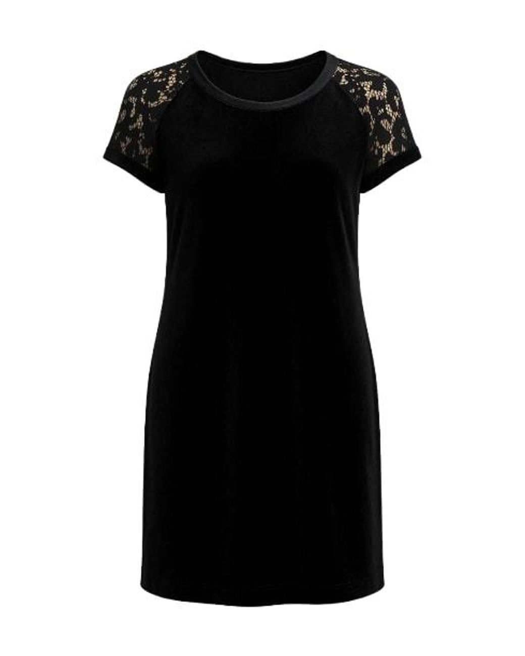 Conquista Black Velvet & Lace Dress