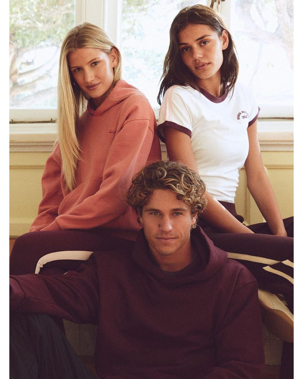 Bondi Active White Forma Varsity Ringer Tee