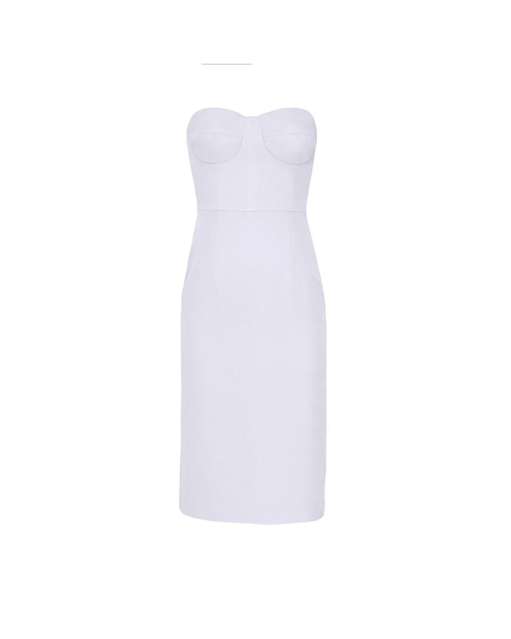 Nomi Fame White Oramor Bluish Strapless Crepe Corset Midi Dress