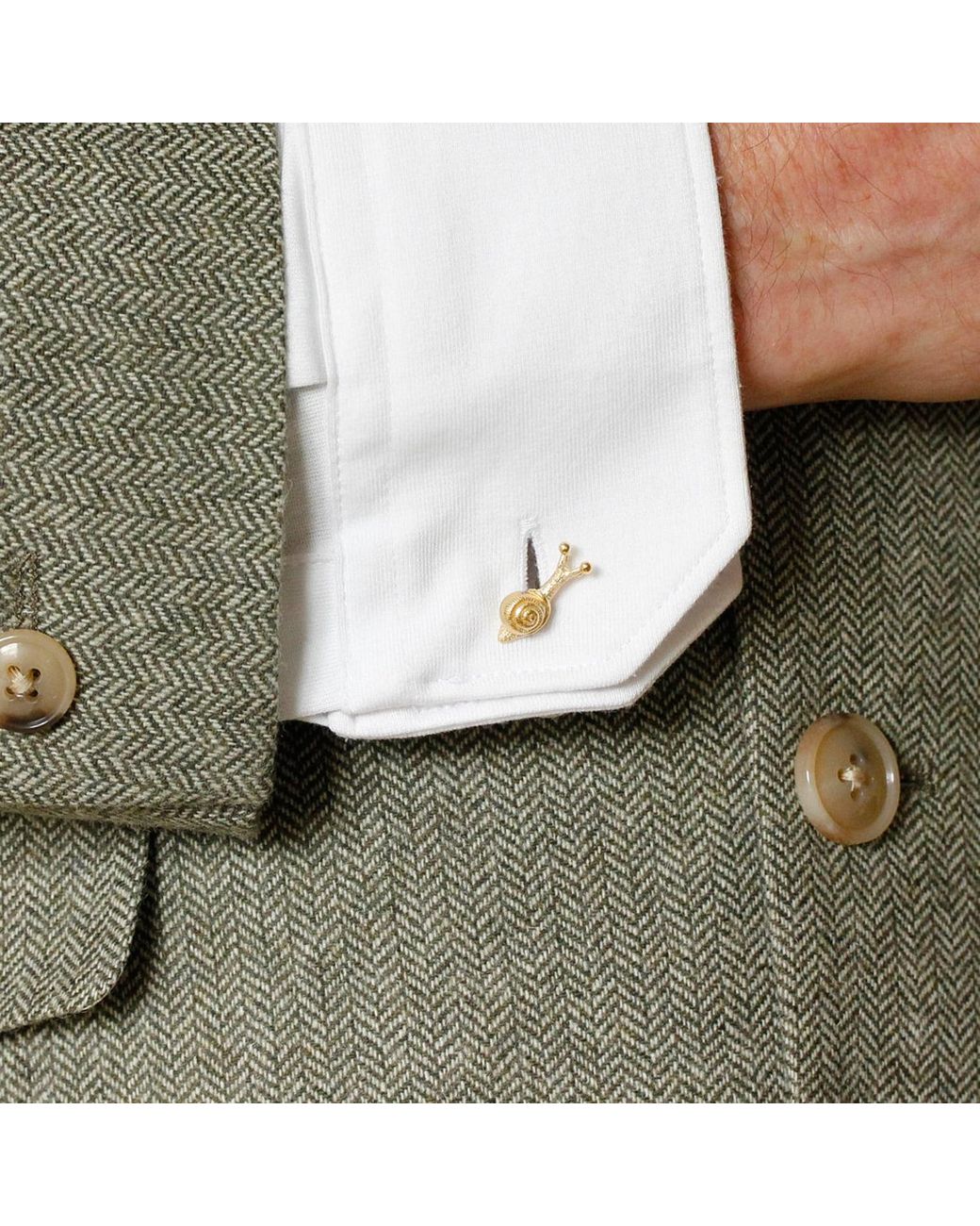 Lee Renee Metallic Baby Snail Cufflinks – for men
