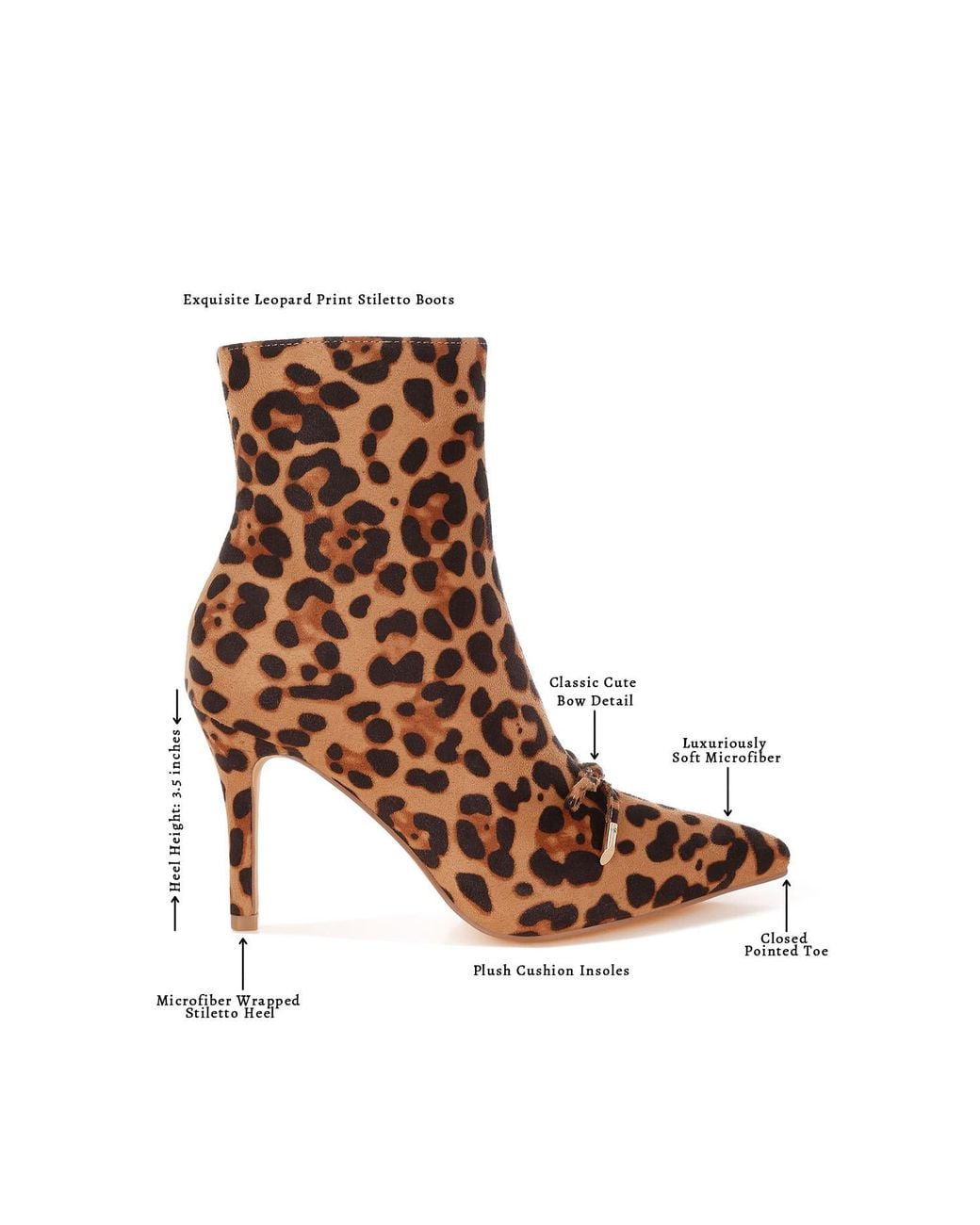Rag & Co Brown Vilda Leopard Print Stiletto Boots