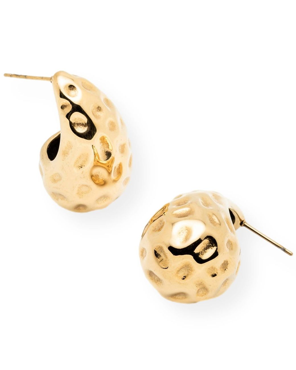 Divine Aria Metallic Textured Statement Stud Earrings Tarnish Free